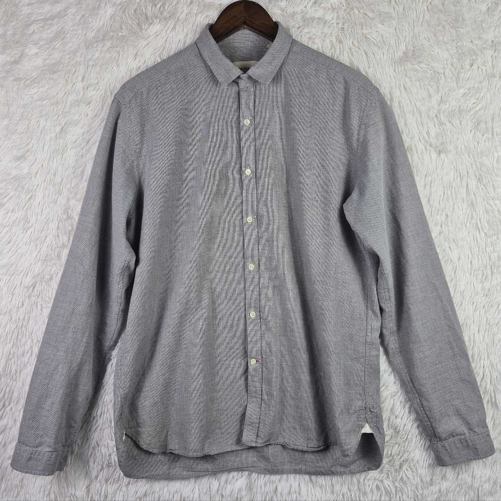 Oliver Spencer‎ Large Oxman Gray Clerkenwell Dress Shirt Micro Houndstooth Prep